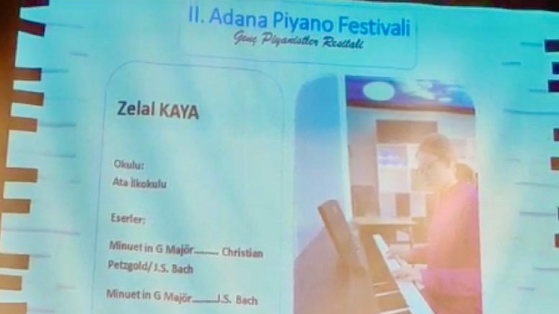 II. ADANA PIYANO FESTİVALİNDE OKULUMUZDA VAR.